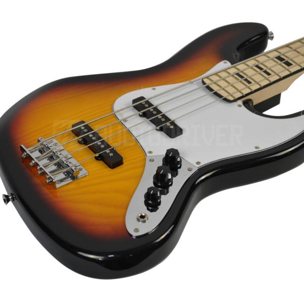 Imagem de Baixo Jazz Bass 4 Cordas Passivo Strinberg JBS50 SB Contrabaixo Sunburst com Escudo Branco