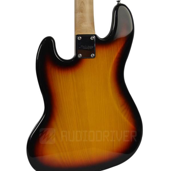 Imagem de Baixo Jazz Bass 4 Cordas Passivo Strinberg JBS50 SB Contrabaixo Sunburst com Escudo Branco