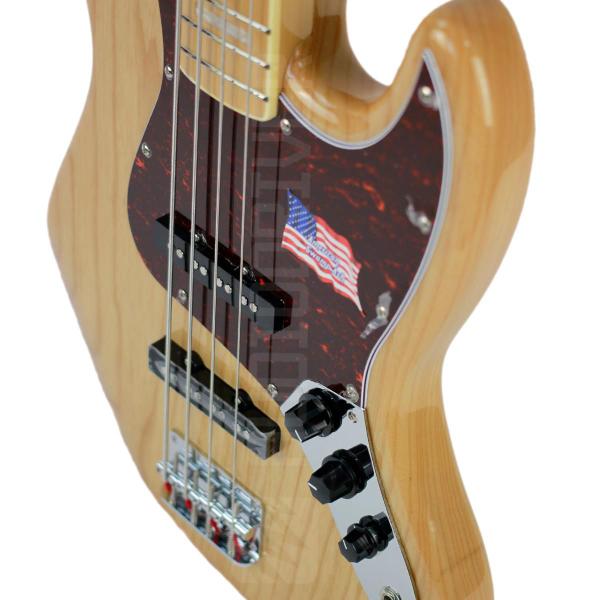 Imagem de Baixo SX Jazz Bass 4 Cordas SJB75 NA TOR Natural com Escudo Tortoise Contrabaixo Passivo