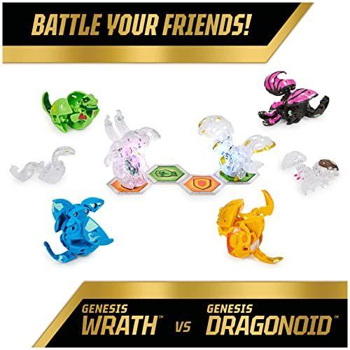 Imagem de Bakugan Evolutions, Bakugan Genesis Collection Pack, 2 Light Up Bakugan Action Figures, 4 Exclusive Bakugan, 2 Nanogan, 8 Bakugan Cards and 4 BakuCores, Kids Toys for Boys Age 6 and Up