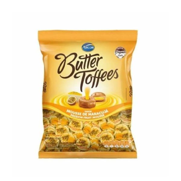 Imagem de Bala Arcor Bala Butter Toffes Sabor Mousse de Maracujá - Pacote 500G