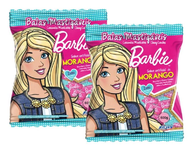 Bala Barbie Morango Mastigável Riclan 600g - 2 pcts Imagem de Bala Barbie Morango Mastigável Riclan 600g - 2 pcts