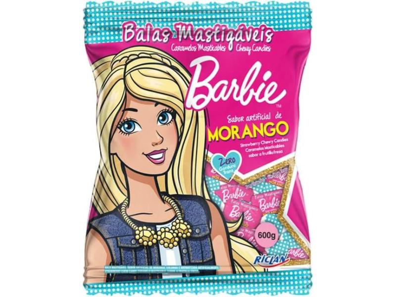 Imagem de Bala Barbie Morango Mastigável Riclan 600g