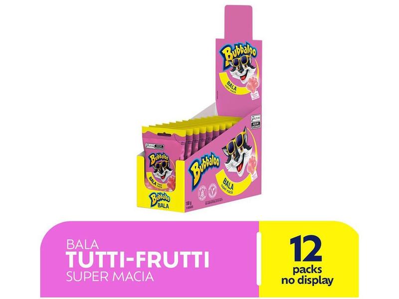 Imagem de Bala Bubbaloo Tutti-Frutti 15g Display 12 Unidades