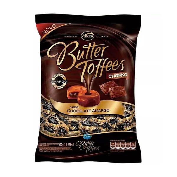 Imagem de Bala Butter Toffees Chokko Chocolate Amargo 500g - Arcor