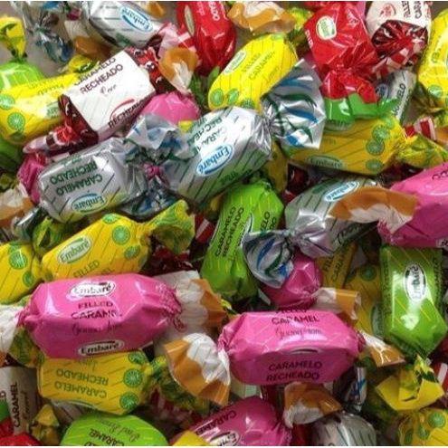 Bala Caramelo Recheado Sortido 600g - Embare Imagem de Bala Caramelo Recheado Sortido 600g - Embare