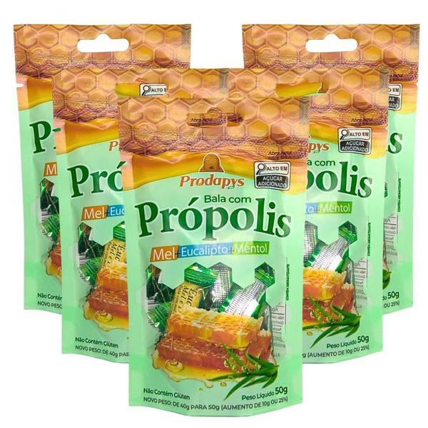 Bala Com Própolis Mel Eucalipto E Mentol Kit Com 5 Prodapys Imagem de Bala Com Própolis Mel Eucalipto E Mentol Kit Com 5 Prodapys