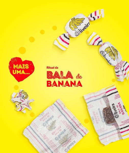 Imagem de BALA DE BANANA MASTIGAVEL PACOTE 500g OLIVEIRA