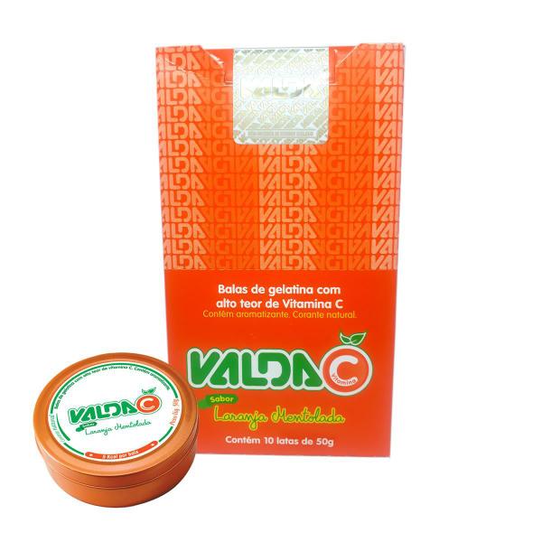 Imagem de Bala de Gelatina com Vitamina C Sabor Laranja Display com 10 Latas de 50g - Valda