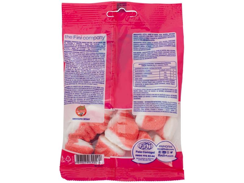 Bala de Gelatina Fini Beijos de Morango e Nata - 90g Pacote Imagem de Bala de Gelatina Fini Beijos de Morango e Nata - 90g Pacote