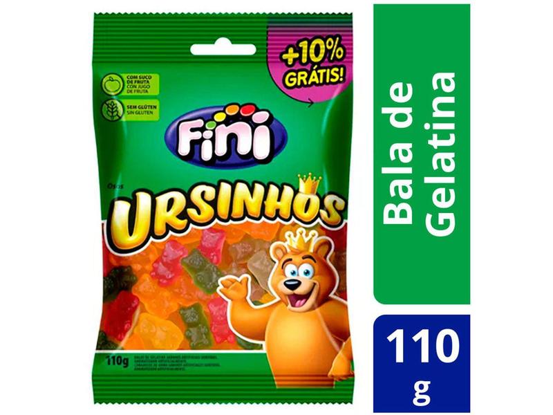 Bala de Gelatina Fini Ursinhos - 110g Pacote Imagem de Bala de Gelatina Fini Ursinhos - 110g Pacote