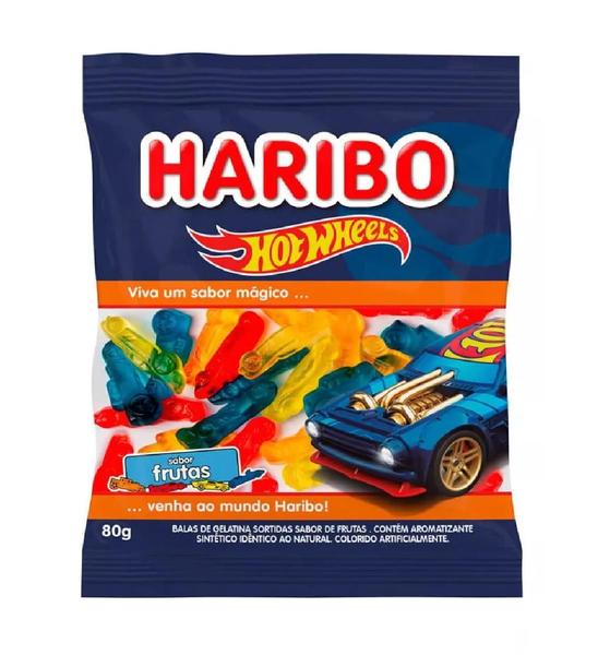 Imagem de Bala De Gelatina Frutas Hot Wheels Haribo 80g