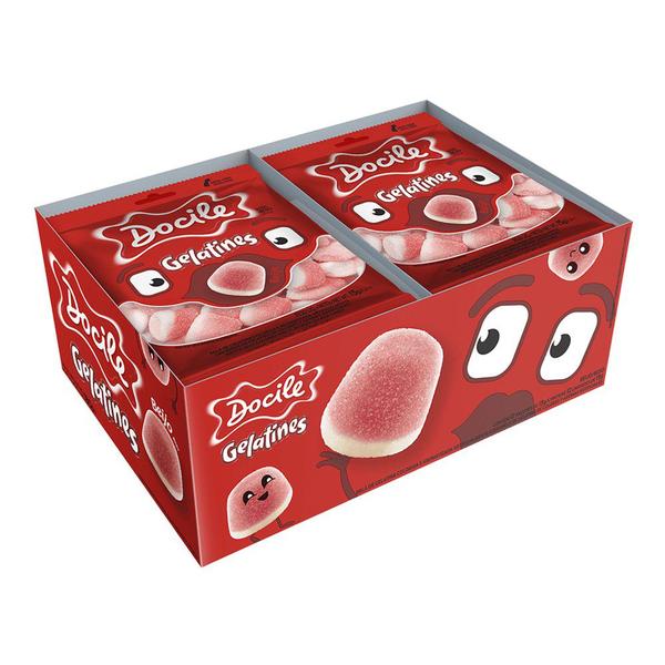Bala de Gelatina Mini Beijo 12unX15g - Docile Imagem de Bala de Gelatina Mini Beijo 12unX15g