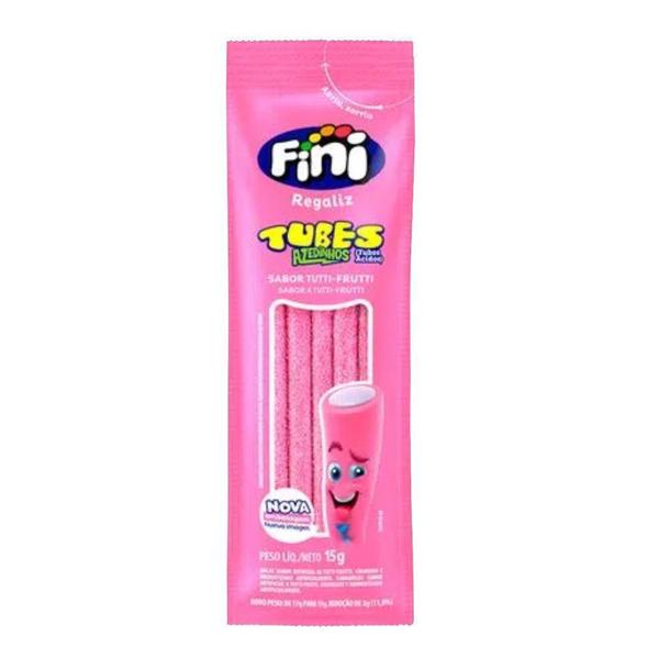Bala de Gelatina Tutti-Frutti Azedinho Tubes Fini - 180g Imagem de Bala de Gelatina Tutti-Frutti Azedinho Tubes Fini - 180g