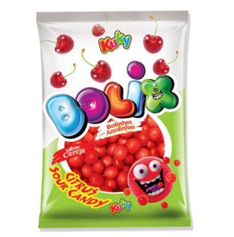Bala De Goma Ácida Bolix Kuky Cereja 500g Citrus Sour Candy Imagem de Bala De Goma Ácida Bolix Kuky Cereja 500g Citrus Sour Candy