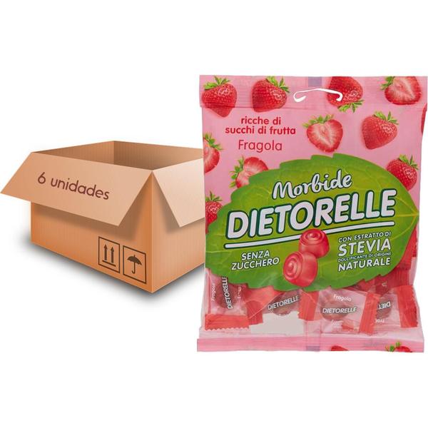 Bala De Goma De Morango Com Stevia Dietorelle 70G (6X) Imagem de Bala De Goma De Morango Com Stevia Dietorelle 70G (6X)
