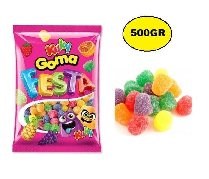 Bala De Goma Jujuba Festa Kuky Sortido 500g Imagem de Bala De Goma Jujuba Festa Kuky Sortido 500g