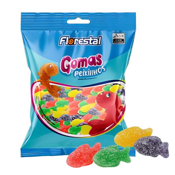 Bala de Goma Peixinhos - 200g - Florestal Imagem de Bala de Goma Peixinhos - 200g