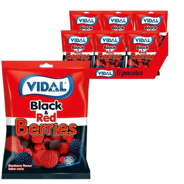 Bala De Goma Vidal Black & Red Berries 100G (6 Pacotes) Imagem de Bala De Goma Vidal Black & Red Berries 100G (6 Pacotes)