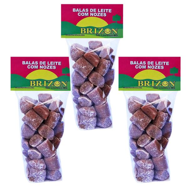 BALA DE LEITE COM NOZES COM AÇÚCAR 100g CARAMELO BRIZON 6 UN - Hué Imagem de BALA DE LEITE COM NOZES COM AÇÚCAR 100g CARAMELO BRIZON 6 UN