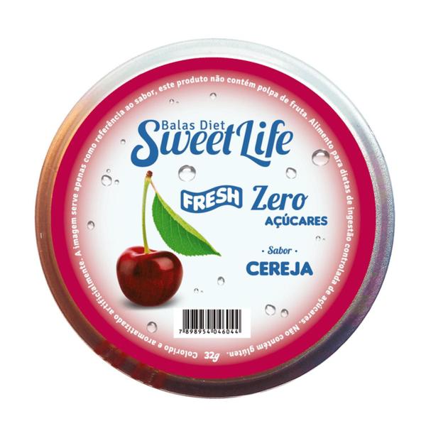 Imagem de Bala Diet Sweet Life Cereja 32g (Display com 6 Latas)