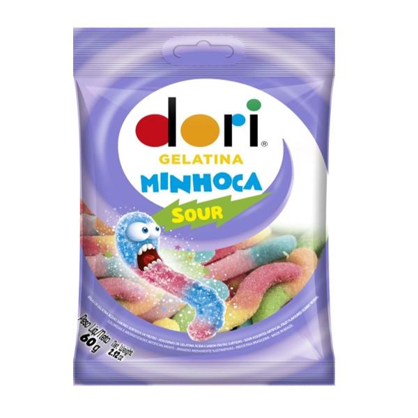 Bala Dori Gelatina Minhoca Ácida 60g Imagem de Bala Dori Gelatina Minhoca Ácida 60g