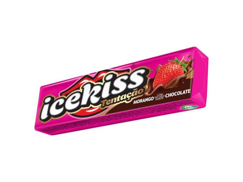 Bala Drops Icekiss Tentação Morango Chocolate C/ 12un 348g Imagem de Bala Drops Icekiss Tentação Morango Chocolate C/ 12un 348g