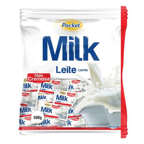 Imagem de Bala Dura Pocket Cremosa Milk Freegells 500g - Riclan