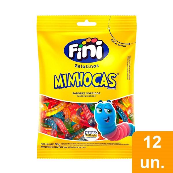 Bala Fini Gelatina Minhoca Brilho (Emb. contém 12x100g cada) Imagem de Bala Fini Gelatina Minhoca Brilho (Emb. contém 12x100g cada)