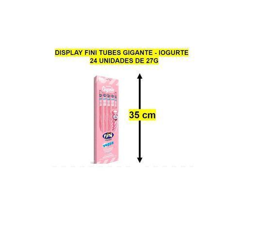 Bala Fini Tubes Super Gigante Iogurte De Morango 27g 24 unidades Imagem de Bala Fini Tubes Super Gigante Iogurte De Morango 27g 24 unidades