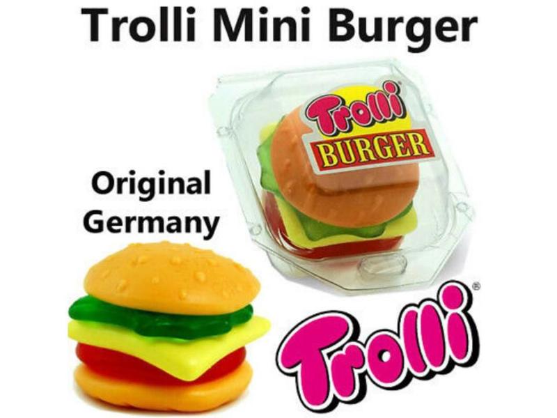 Bala Gelatina Big Burger Hamburguer 50g - Importado - Trolli Imagem de Bala Gelatina Big Burger Hamburguer 50g - Importado