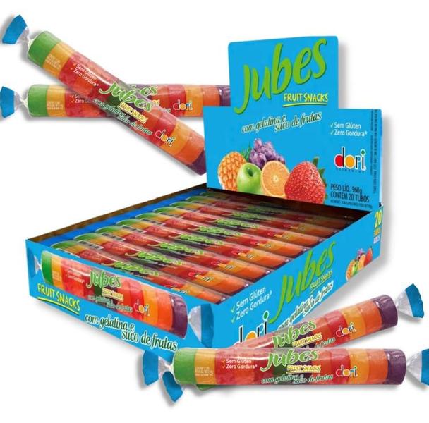 Imagem de Bala Gelatina Dori Jubes Fruit Snack Frutas Jujuba C/ 20 Unidades - Dori