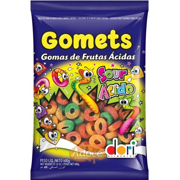 Bala goma gomets frutas ácidas 600g dori Imagem de Bala goma gomets frutas ácidas 600g dori