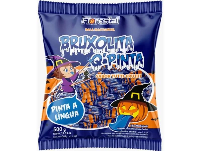 Imagem de Bala Halloween Bruxolita Q Pinta Língua 500g