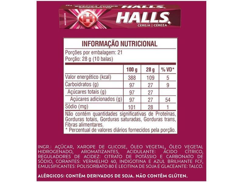 Imagem de Bala Halls Cereja 28g Display 21 Unidades