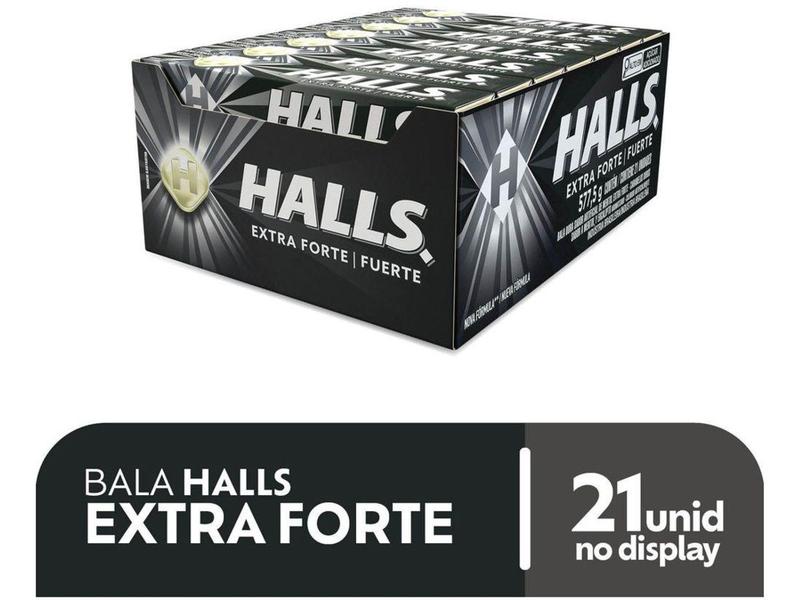 Imagem de Bala Halls Extra Forte Mentol 27,5g Display - 21 Unidades