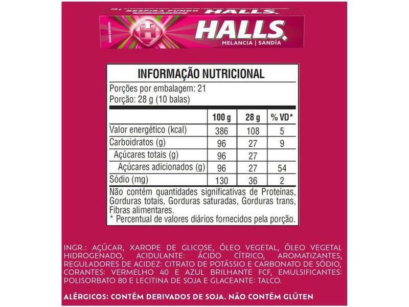 Imagem de Bala Halls Melancia 28g Display 21 Unidades