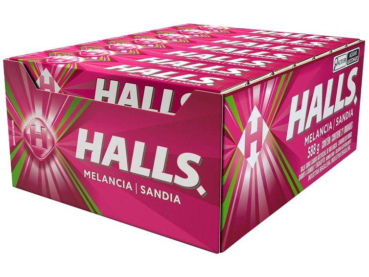 Bala Halls Melancia 28g Display 21 Unidades Imagem de Bala Halls Melancia 28g Display 21 Unidades