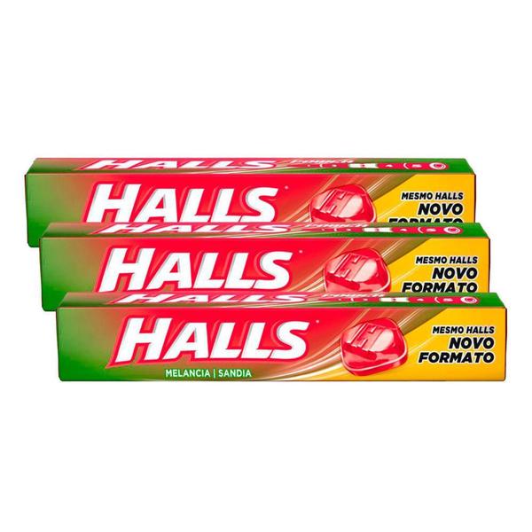 Imagem de Bala Halls Melancia 28g  Kit com três unidades