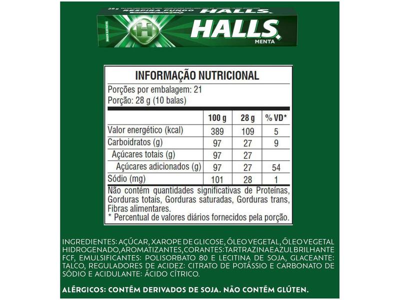 Imagem de Bala Halls Menta 28g Display 21 Unidades