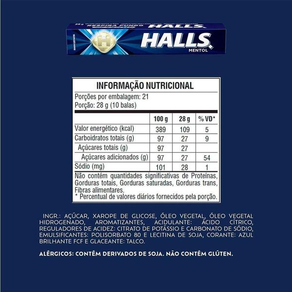 Imagem de Bala Halls Mentol 28g - Embalagem com 21 Unidades