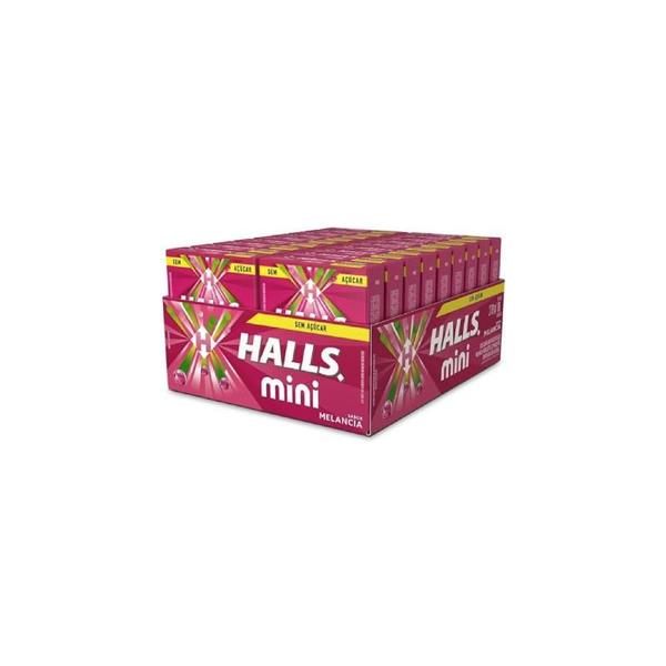 Bala Halls Mini Sabor Melancia - Display com 18 UN de 15G - mondelez Imagem de Bala Halls Mini Sabor Melancia - Display com 18 UN de 15G