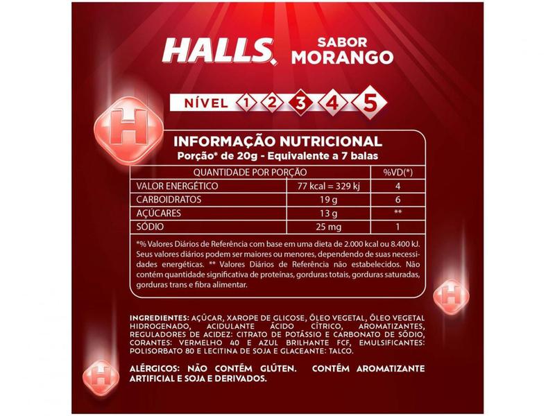 Imagem de Bala Halls Morango 28g Display 21 Unidades