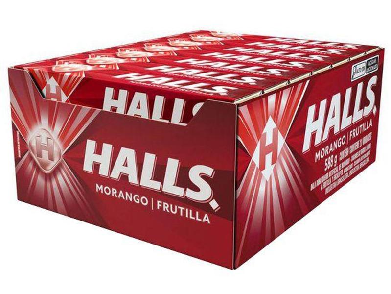 Imagem de Bala Halls Morango 28g Display 21 Unidades