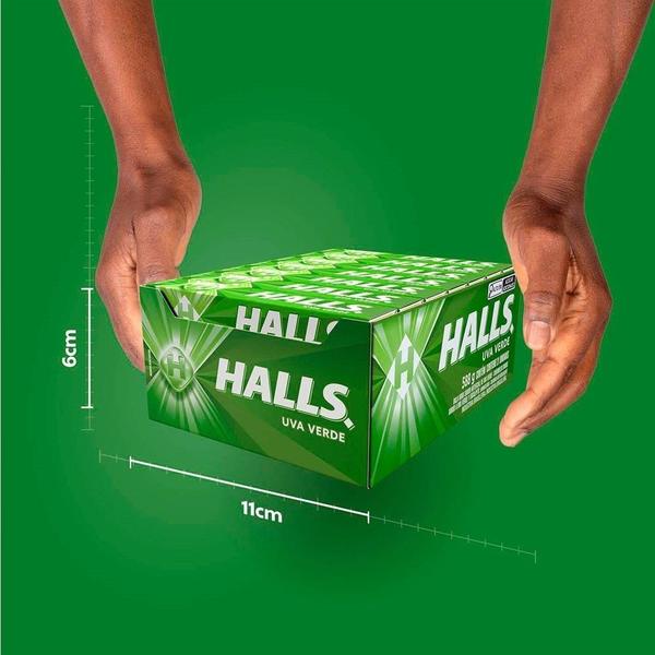 Bala Halls Uva Verde 28g - Display com 21 unidades Imagem de Bala Halls Uva Verde 28g - Display com 21 unidades