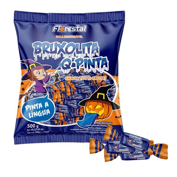 Bala Mastigável Bruxolita Q Pinta Tutti Frutti - 500g - Florestal Imagem de Bala Mastigável Bruxolita Q Pinta Tutti Frutti - 500g