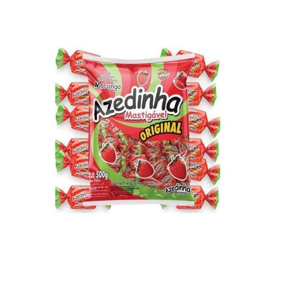 Imagem de Bala Mastigável edinha Morango Icekiss Kit 2 Pacotes 500G