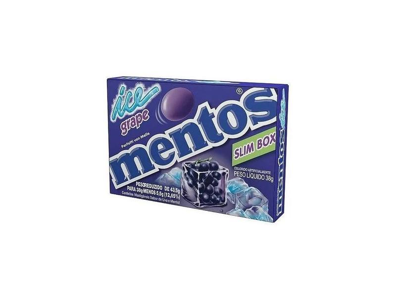 Imagem de Bala Mentos Slim Box Ice Grape Uva Caixa C/12unid - 289g