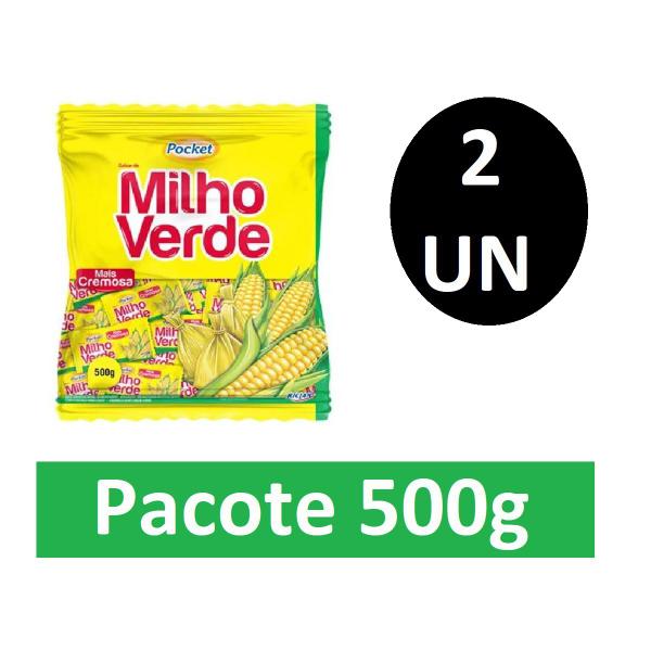 Imagem de Bala Milho Verde Cremosa Pocket - 2 Pacotes Com 500gr