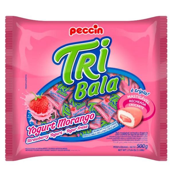 Imagem de Bala Peccin TriBala Iogurte Morango 500g